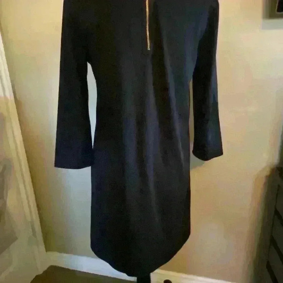 H&M Womens Black Classic Midi Longer sleeve comfortable velour small Dress - Picture 9 of 10